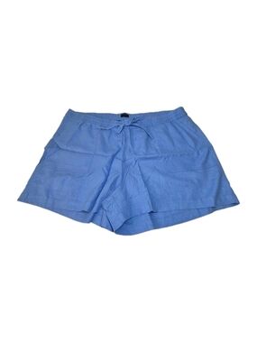 J.Crew Women's Shorts Size XL Blue Linen Viscose Blend Drawstring Shorts NWT 67